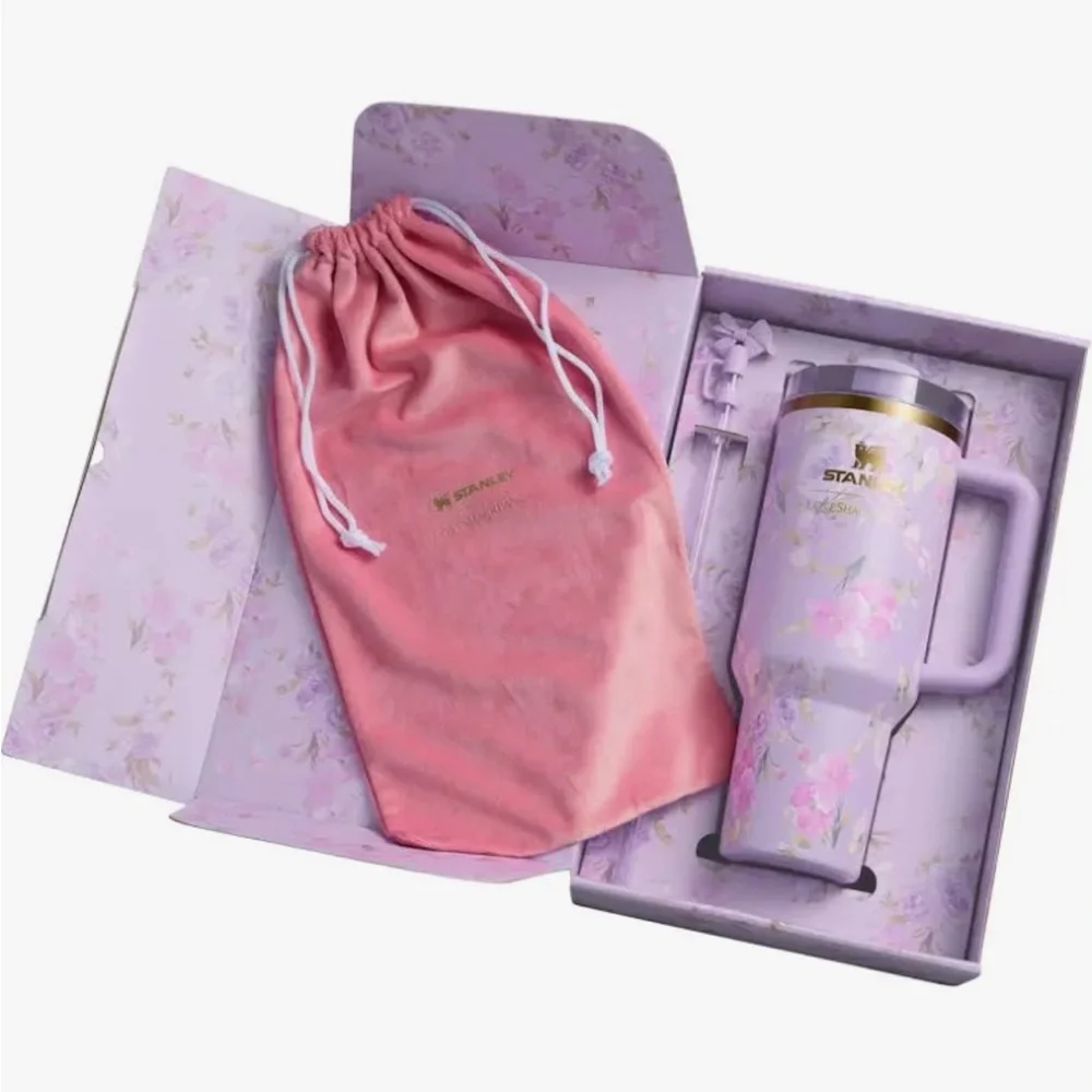 NWT- In the Box Unopened Stanley x LoveShackFancy Purple Floral 40oz Tumbler - Picture 3 of 3